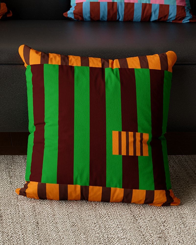 Colorful Striped Throw Pillow - Minimalist Sofa & Living Room Decor