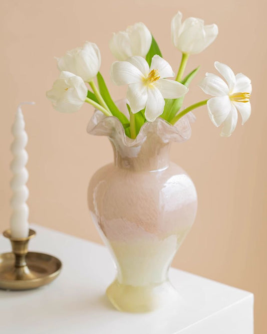 Mid-Century Art Glass Vase - Luxury Flower Arrangement for Living Room Decor