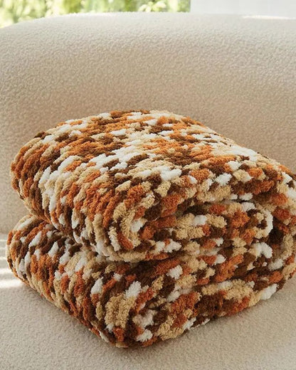 Colorful Woven Plush Throw for Sofa, Lap, and Office Decor
