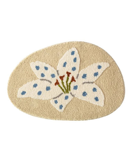 Printed Bedroom Carpet - Winter Fresh Style Bedside Mat for Cozy Spaces