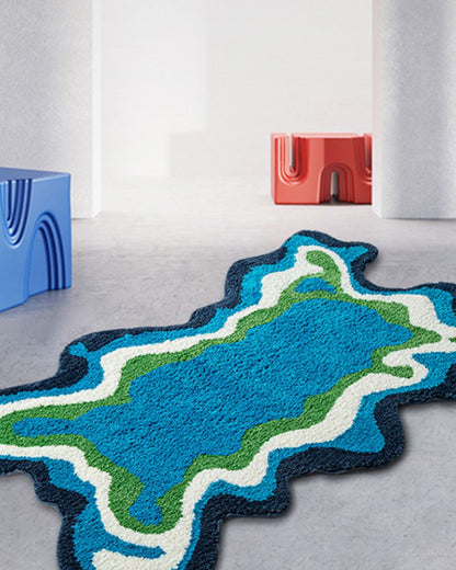 Abstract Shape Shaggy Rug - Colorful Home Decor for Living Room & Bedroom