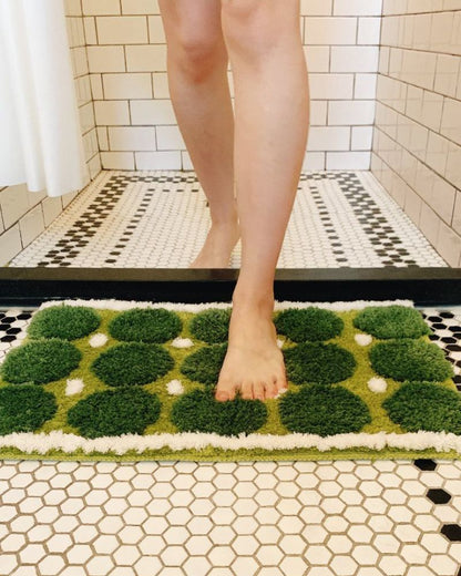 Green Polka Dot Fresh Style Rug for Living Room, Bedroom, and Home Decor