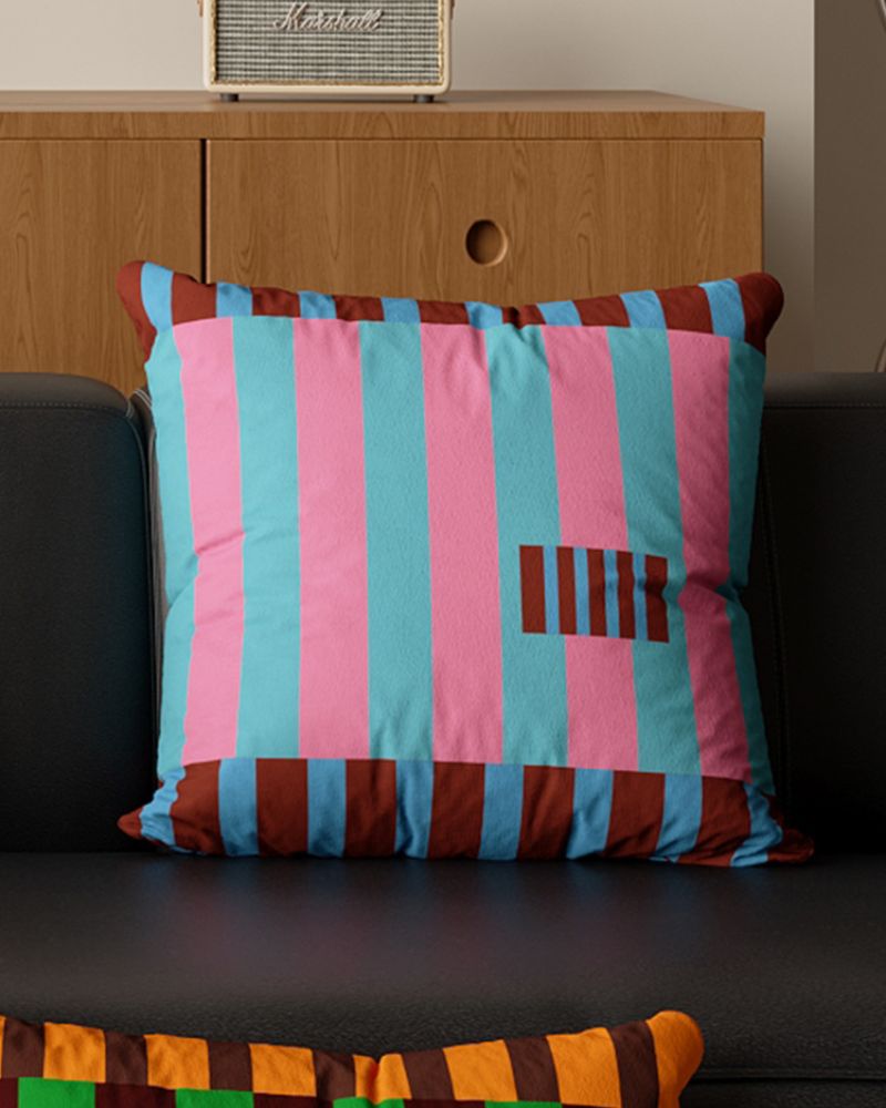 Colorful Striped Throw Pillow - Minimalist Sofa & Living Room Decor