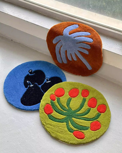 Handmade Cut-Out Tapestry Rug - Decorative Table Mat & Cushion for Living Room