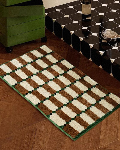 Geometric Square Quick-Dry Anti-Slip Mat for Bathroom & Bedroom Entrance