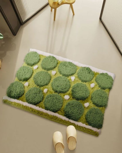 Green Polka Dot Fresh Style Rug for Living Room, Bedroom, and Home Decor