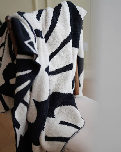 Double Layer Lamb Fleece Blanket - Shell Print Multi-functional Throw for Sofa &Bedroom