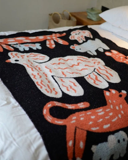 Thick Cartoon Delivery Print Blanket - Fleece Throw for Living Room & Naps