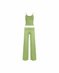 Striped Cami & Fold-Over Pants Set