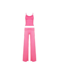 Striped Cami & Fold-Over Pants Set