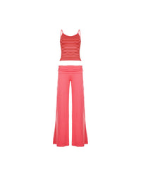 Striped Cami & Fold-Over Pants Set