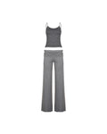 Striped Cami & Fold-Over Pants Set