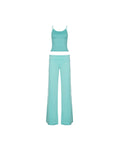 Striped Cami & Fold-Over Pants Set