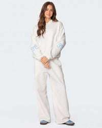 Bow-Print Hoodie & Pants Set