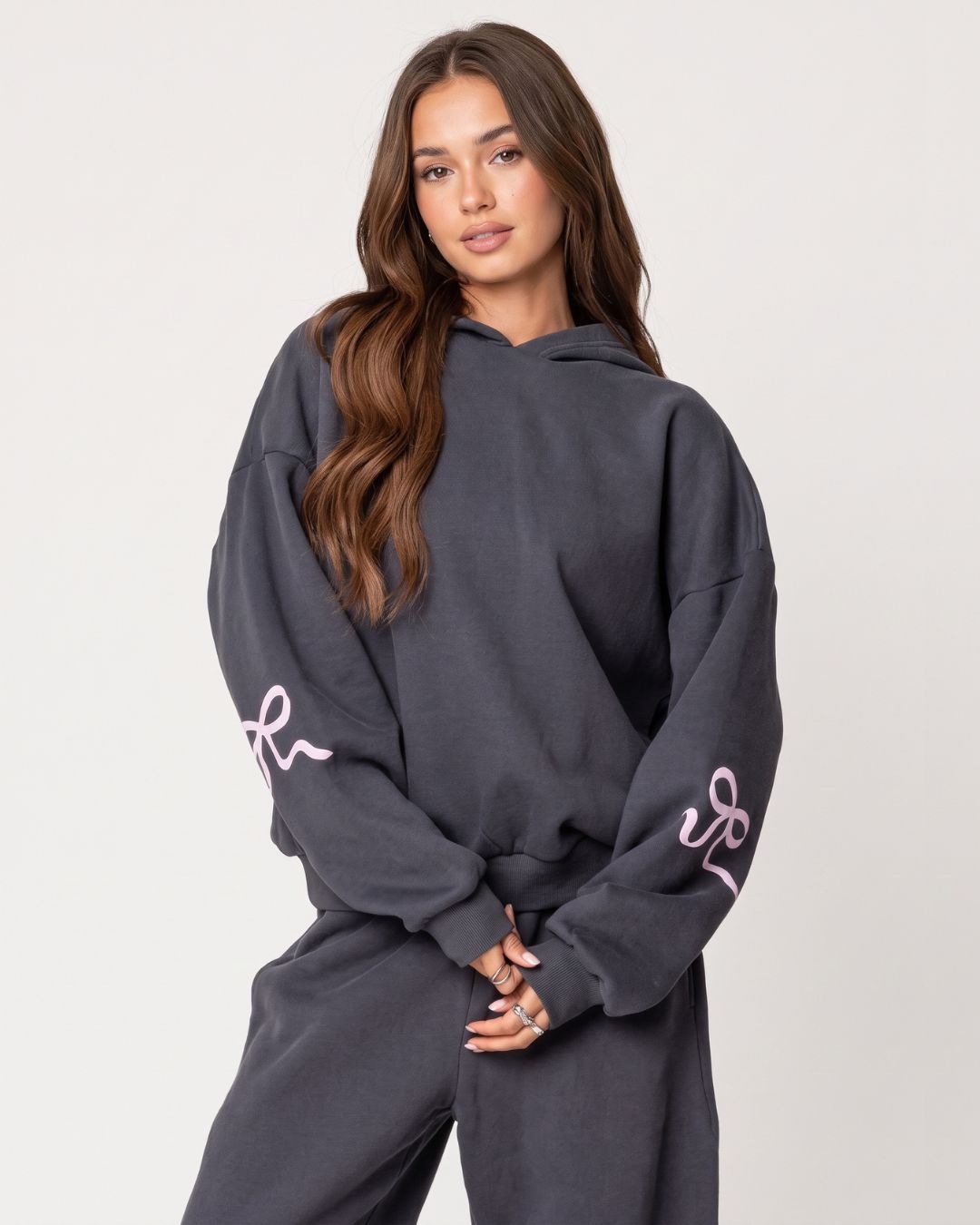 Bow-Print Hoodie & Pants Set