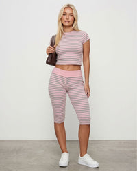 Striped Top & Capri Pants Set