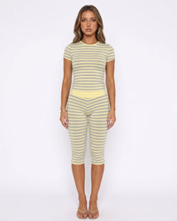 Striped Top & Capri Pants Set