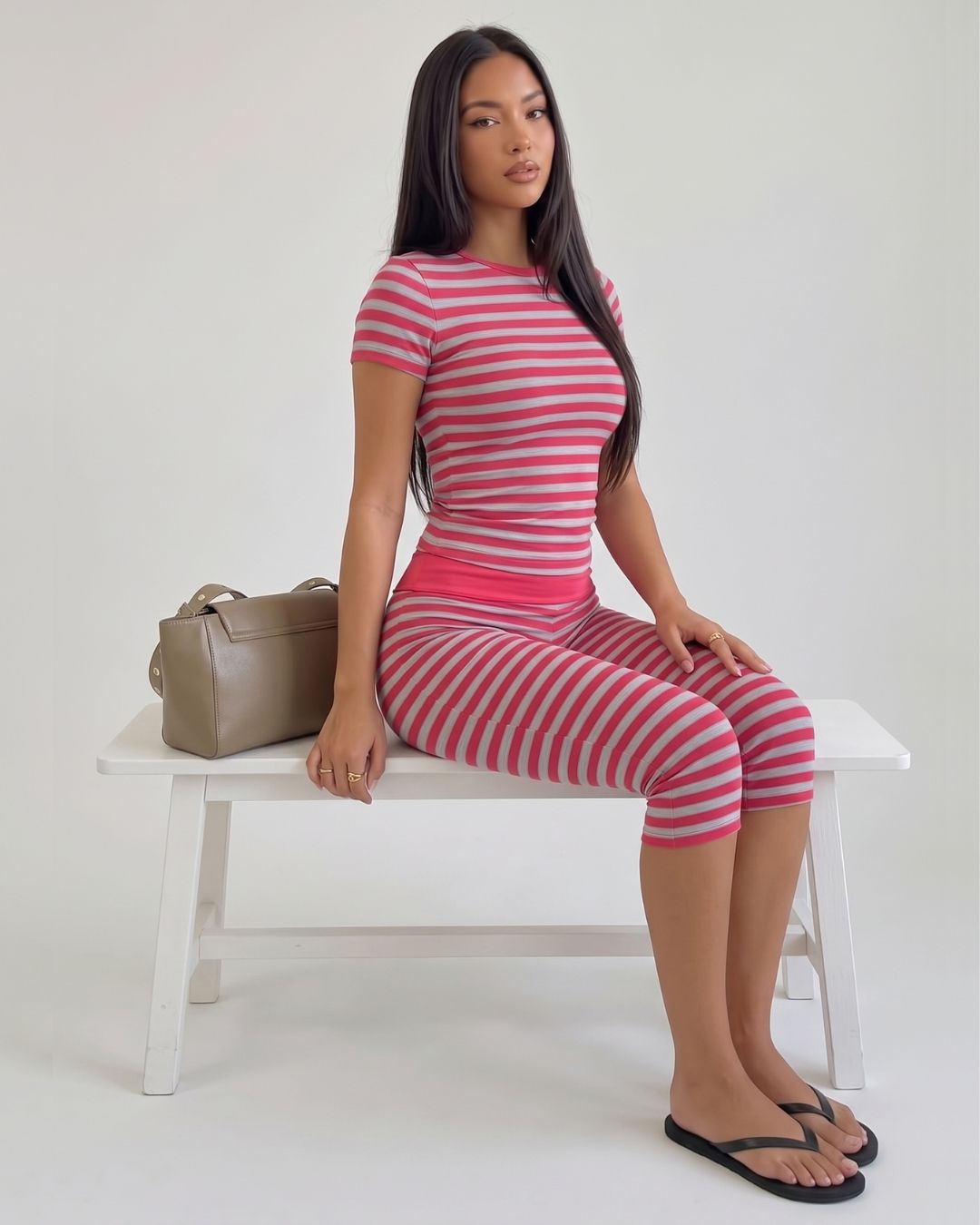 Striped Top & Capri Pants Set