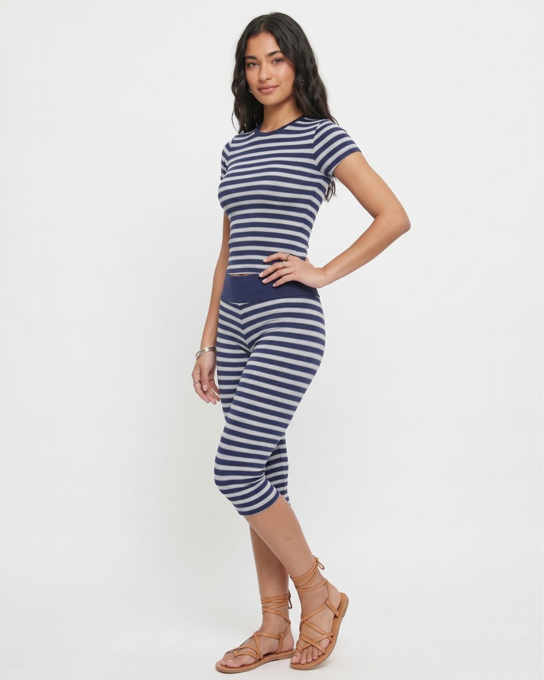 Striped Top & Capri Pants Set