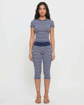 Striped Top & Capri Pants Set