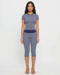 Striped Top & Capri Pants Set