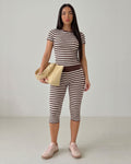 Striped Top & Capri Pants Set