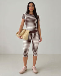 Striped Top & Capri Pants Set