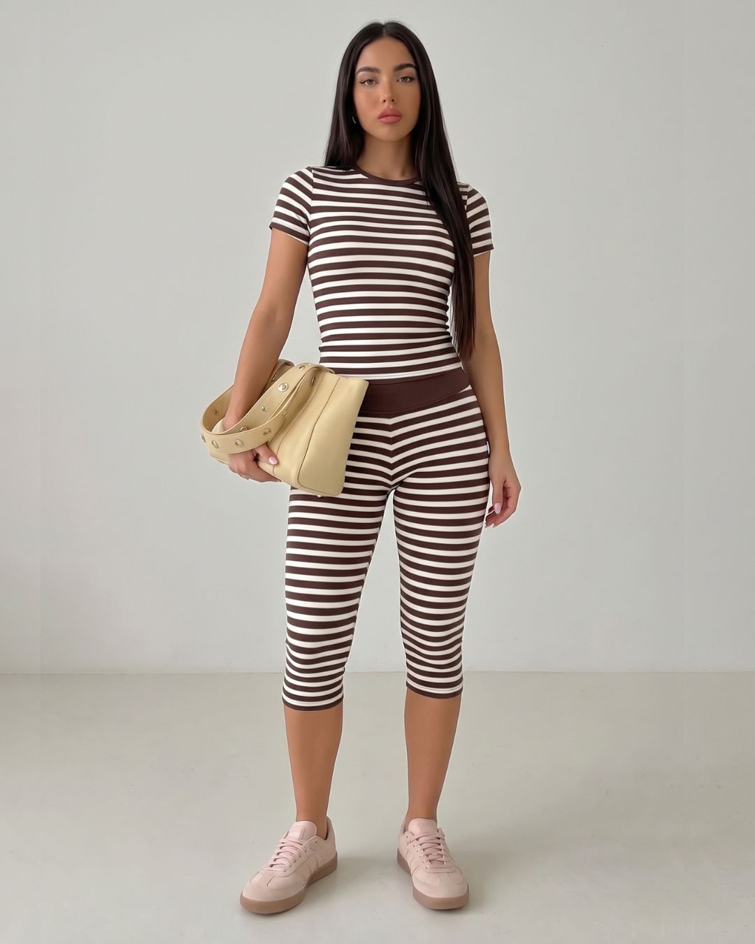 Striped Top & Capri Pants Set