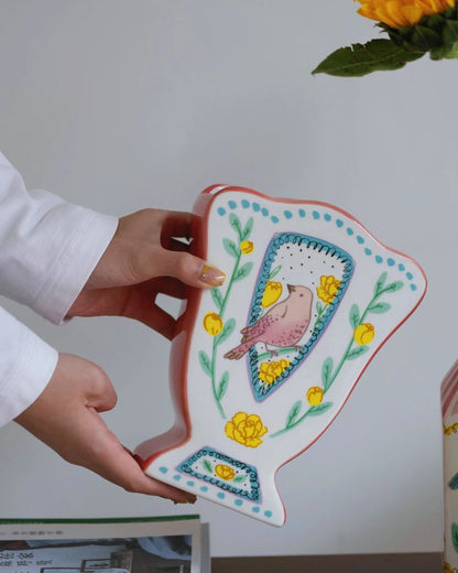 Original Hand-Painted Ceramic Vase - Unique Artistic Design for Luxury Living Rooms