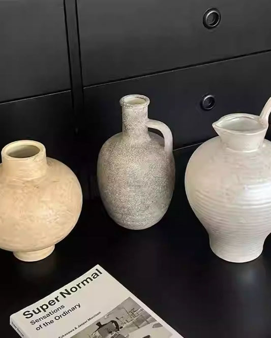 Wabi-Sabi Style Ceramic Vase Set Deco