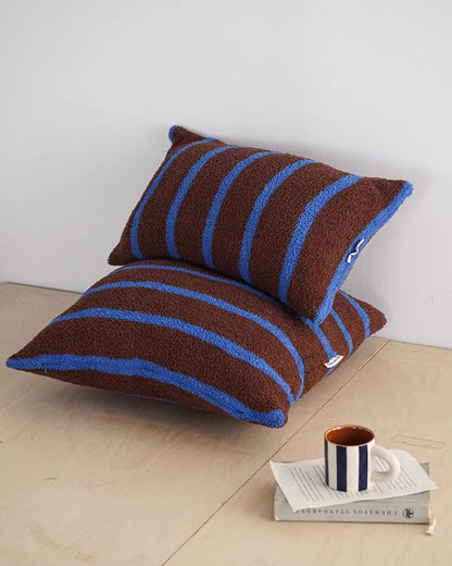 Nordic Mallard Stripe Half-Fleece Pillows for Living Room and Bedroom