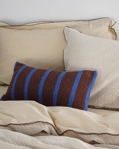 Nordic Mallard Stripe Half-Fleece Pillows for Living Room and Bedroom