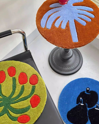 Handmade Cut-Out Tapestry Rug - Decorative Table Mat & Cushion for Living Room