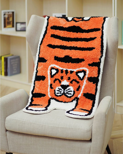 Tiger Print Shaggy Rug - Fun and Cozy Home Decor for Living Room