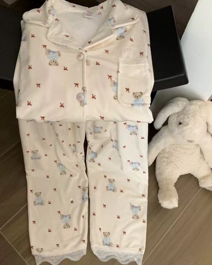 Cozy Bear Love Print Pajama Set