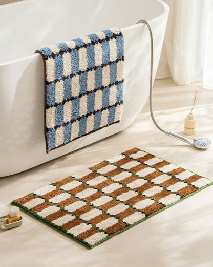 Geometric Square Quick-Dry Anti-Slip Mat for Bathroom & Bedroom Entrance