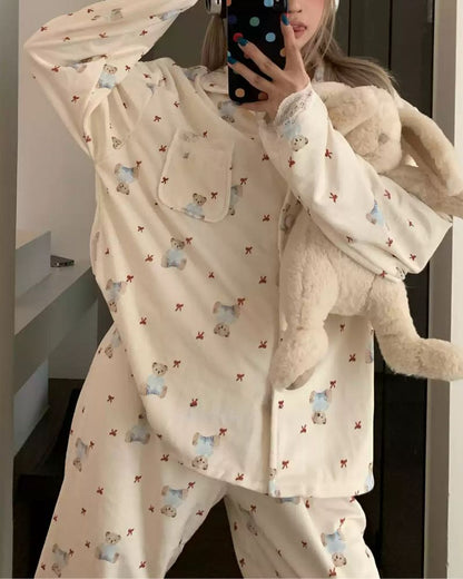 Cozy Bear Love Print Pajama Set