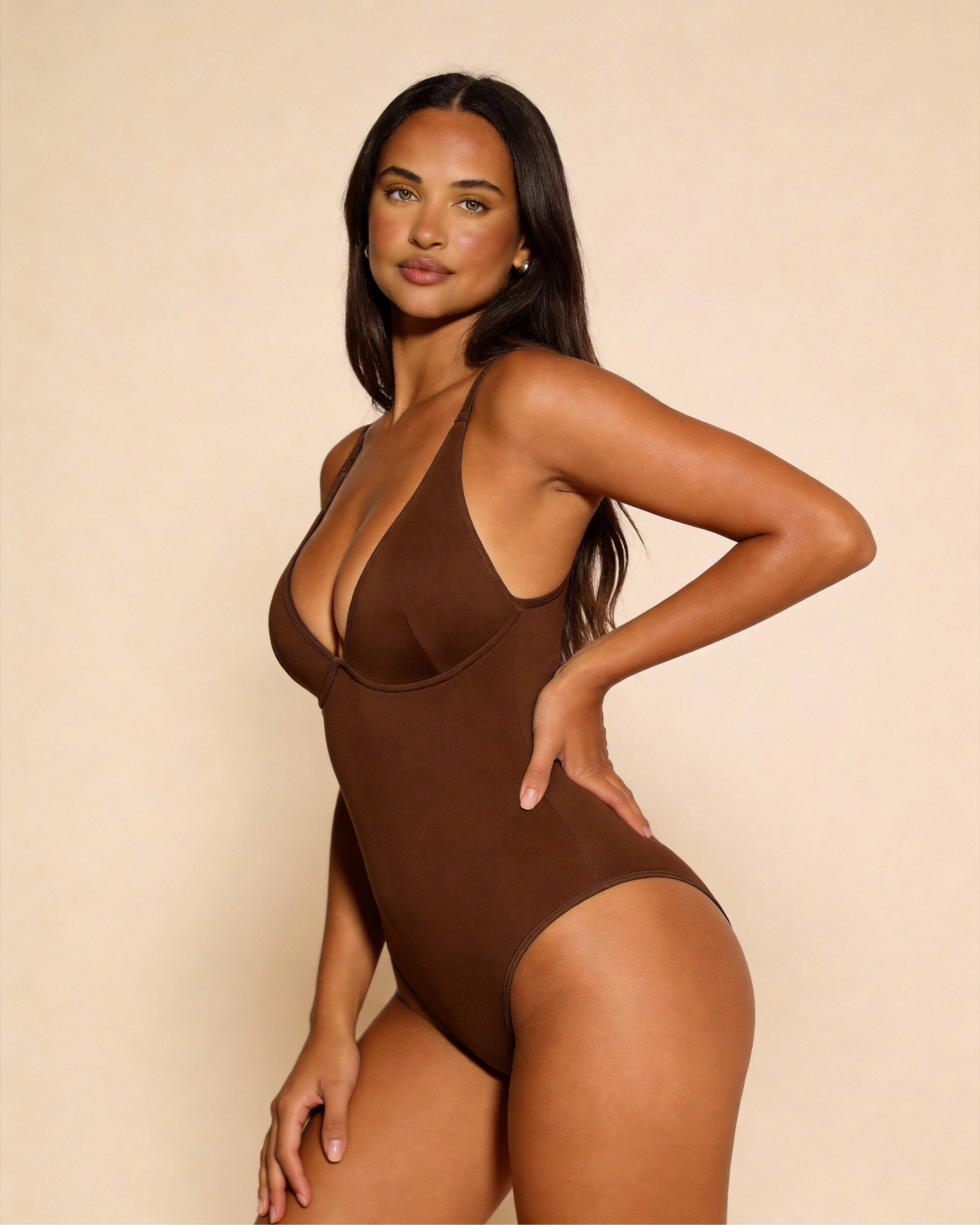 V Neck Bodysuit Tummy Control Shapewear