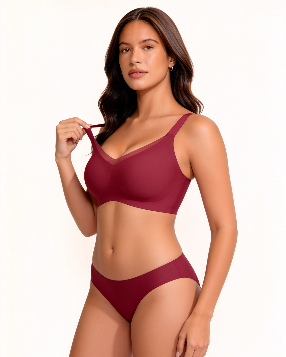 V-Neck Mesh Crossover Bra